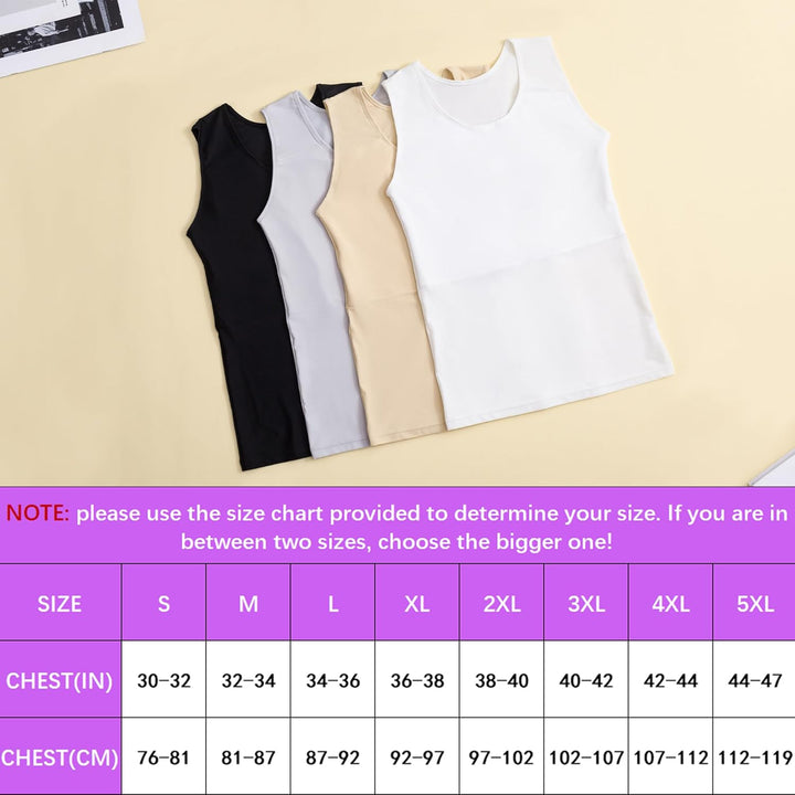 XUJI Transgender FTM Trans Atmungsaktive Halb Brust binder XL Tank-grau, XL Tank-grau