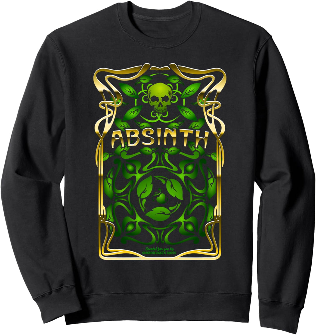 Absinth Art Nouveau Design Grüne Fee Absinth Sweatshirt