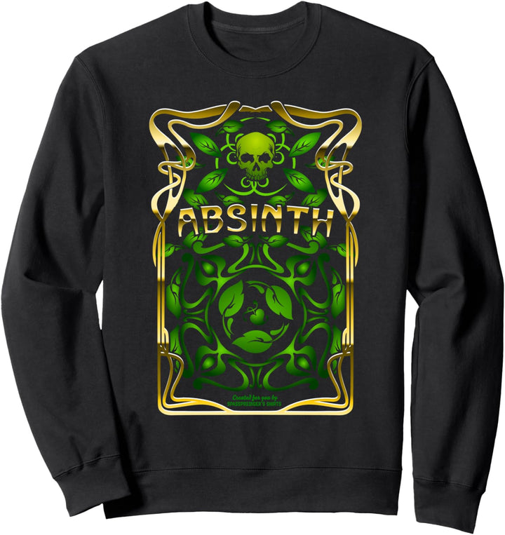Absinth Art Nouveau Design Grüne Fee Absinth Sweatshirt