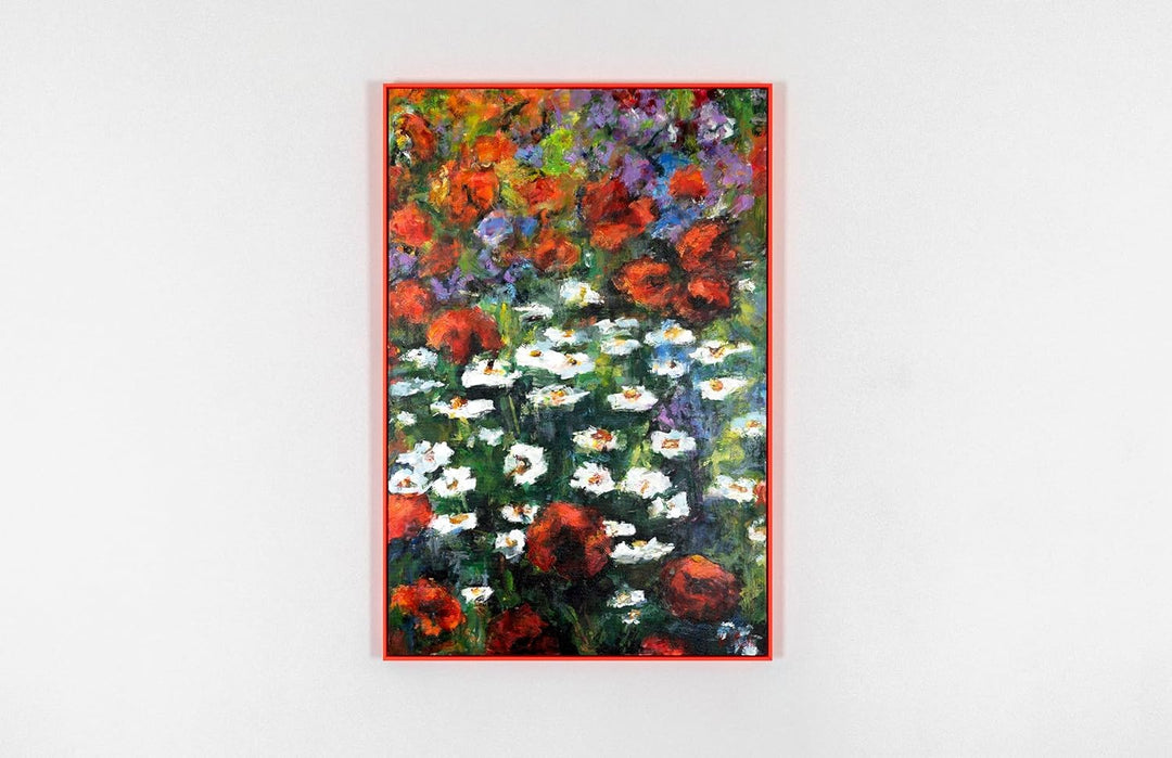 YS-Art Abstrakt Design Acryl Gemälde auf Leinwand Abstrakte blühende Weiten handgemalt Wandbilder Wo