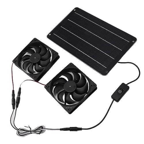 Solarbetriebener Abluftventilator, 20 W, 12 V, Solarpanel, Abluftansaugung, Doppelventilator Set mit