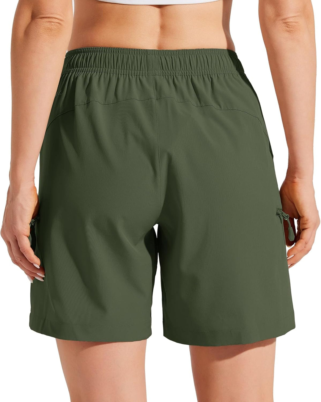 WILLIT Damen Wanderhose Sommer Cargohose schnelltrocknend Wandern Kurz leichte Sport Shorts mit Tasc