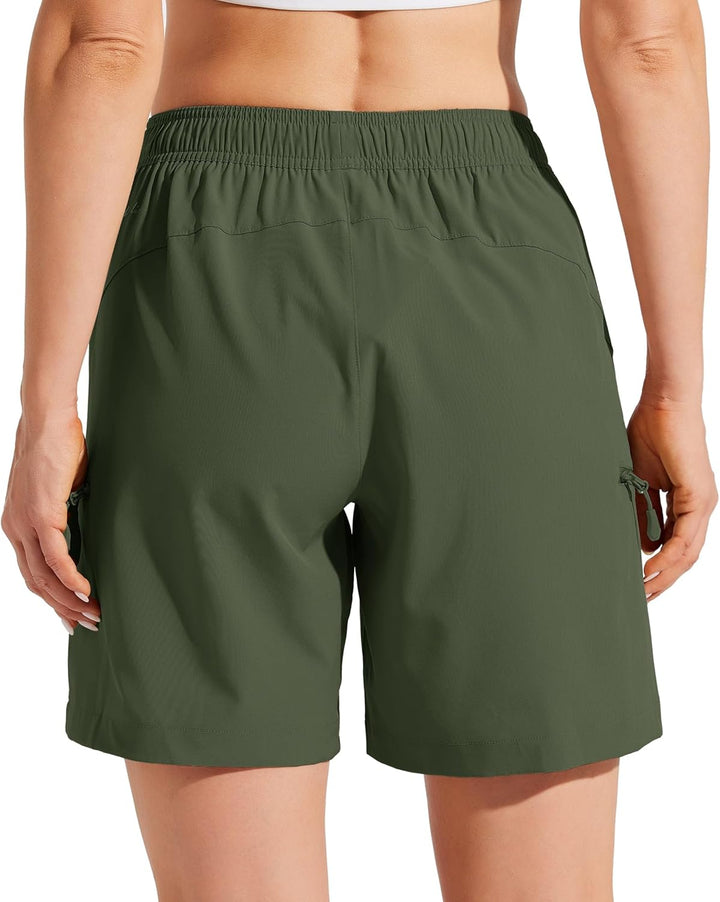 WILLIT Damen Wanderhose Sommer Cargohose schnelltrocknend Wandern Kurz leichte Sport Shorts mit Tasc
