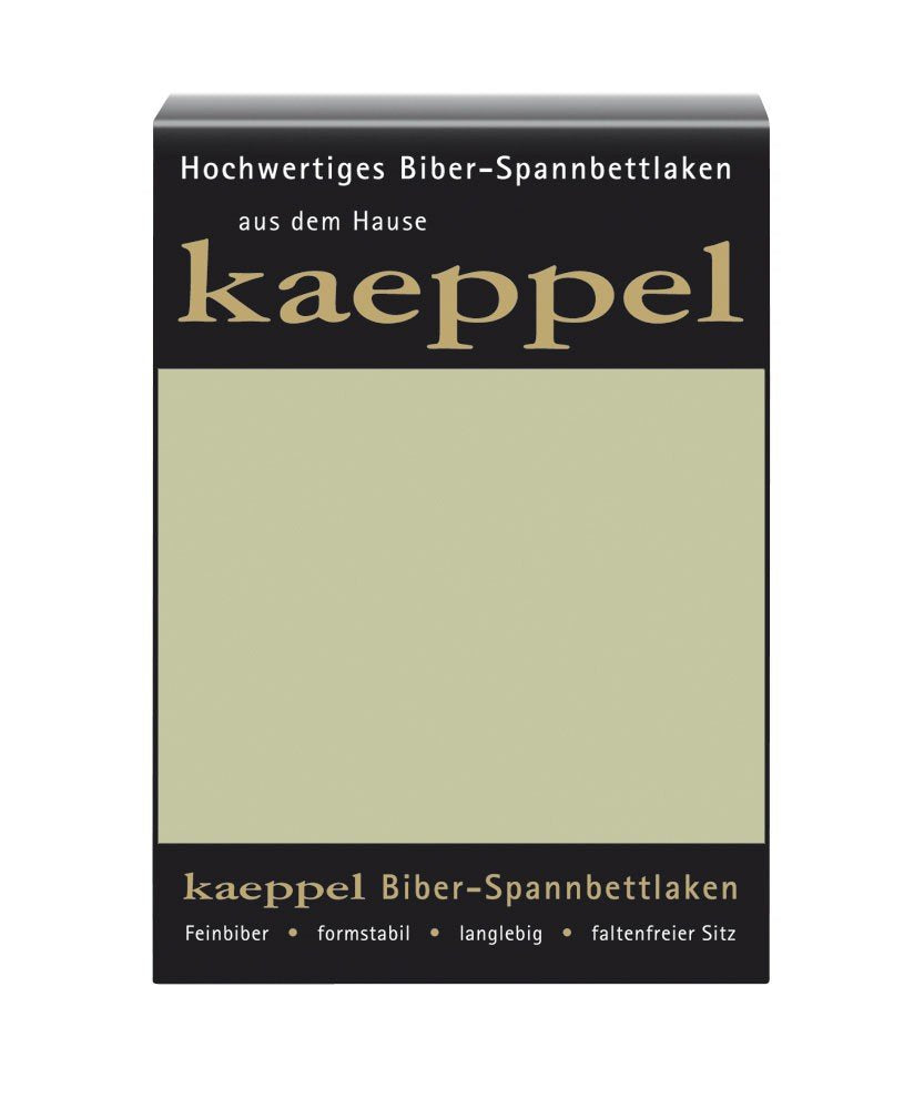 Kaeppel Biber Bettlaken Betttuch 180-200x200 cm Spannbettlaken 14 Farben Uni Öko, Farbe:Lind 200 cm