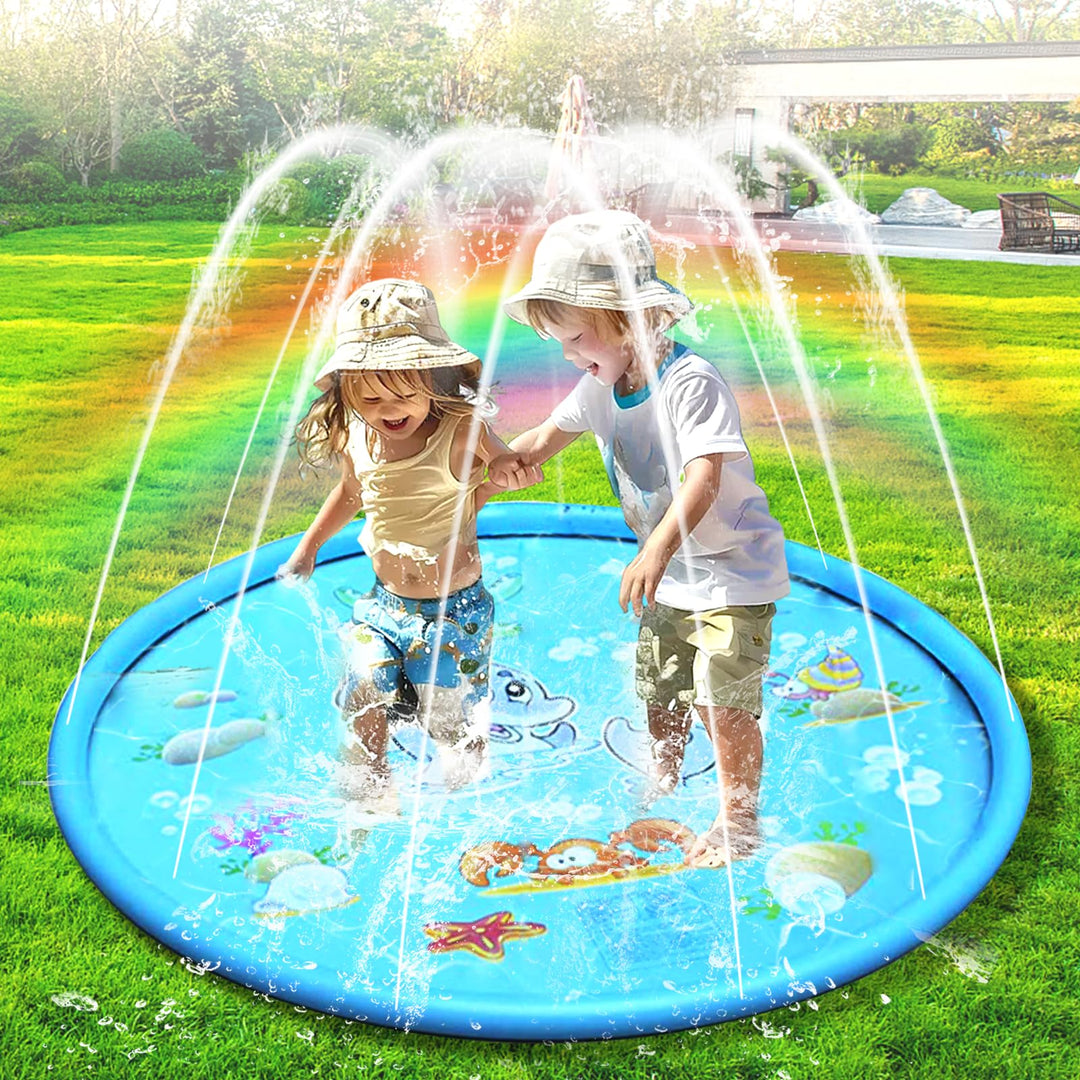 Wasserspielmatte für Haustiere100 CM/39 Zoll Wassersprinkler Matte Kinder Splash Pad, Sommerliches W