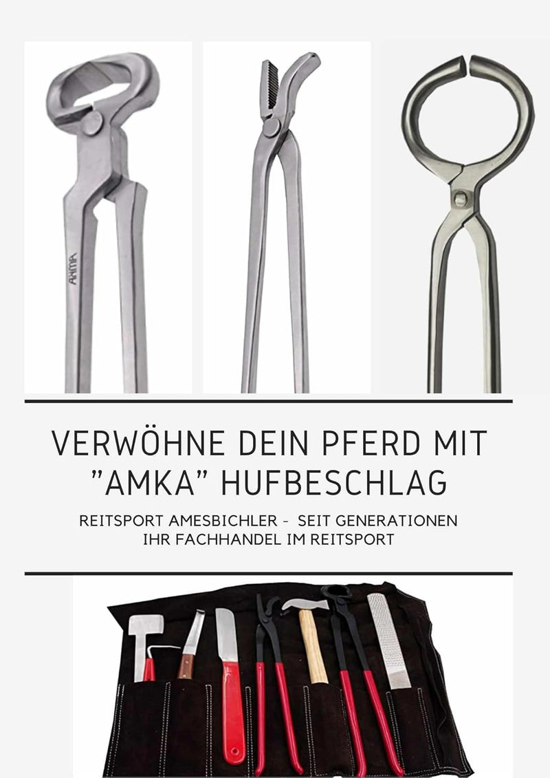 AMKA Hufzange mit Feder Hufschneidezange Edelstahl 3 Längen 12, 12