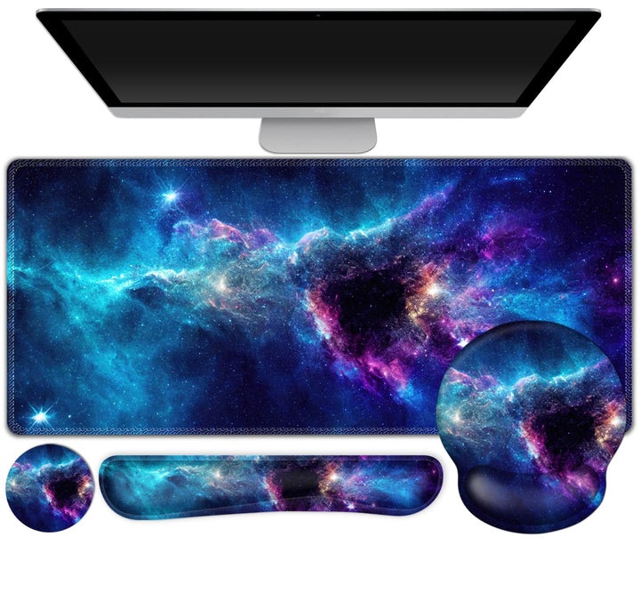 Gaming-Mauspad, grosse Schreibtischunterlage, niedlicher Schreibtischunterlage, 4-in-1 XXL-Mauspad +