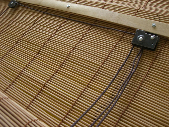 Bambusrollo Bambus Raffrollo Natur Breite 60-140cm Länge 160 und 240cm Seitenzug Fenster Tür Rollos