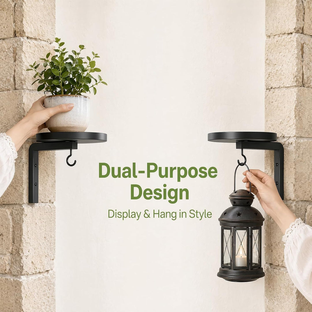 Pflanzenständer, Blumenständer Metall Wand mit Haken 2 Stück Pflanzenregal Plant Stand Indoor Flower