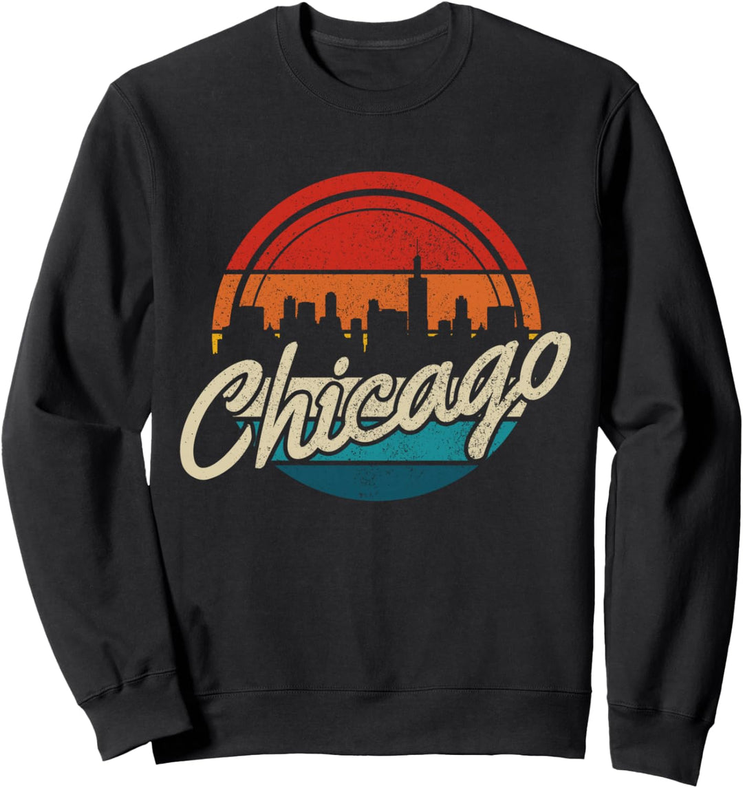 Chicago Illinois Vintage Skyline USA Amerika Souvenir Sweatshirt