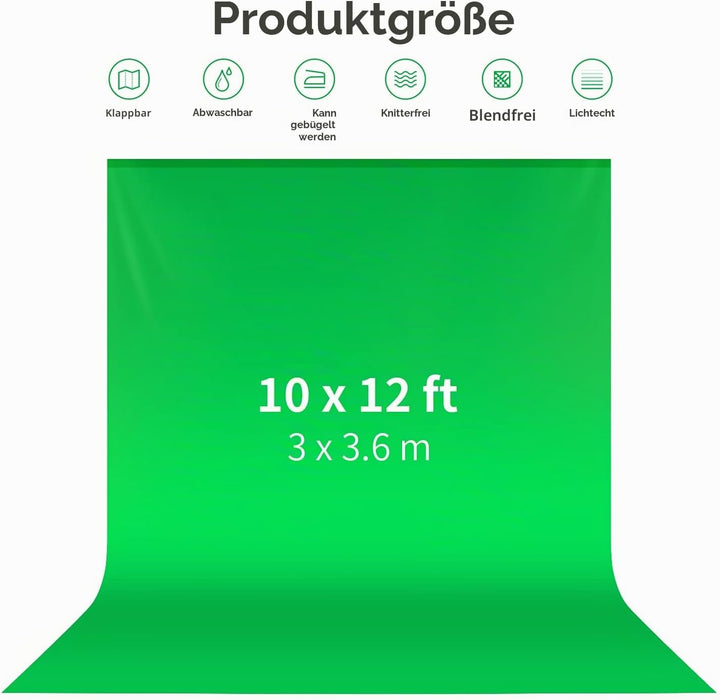 Neewer 3 x 3,6M PRO Photo Studio Premium Polyester Faltbarer Hintergrund Hintergrund für Fotografie,