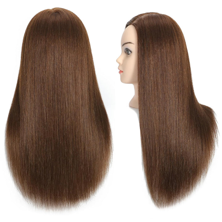 Mannequin-Kopf, 80% Echthaar, 45,7-50,8 cm, Trainingskopf, Kosmetologie, Puppenkopf, Übungskopf für