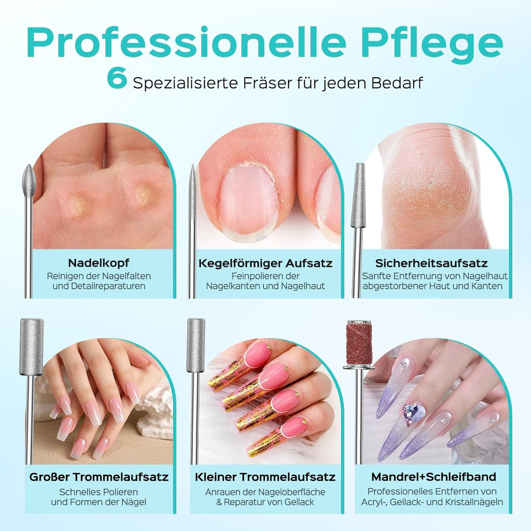 COSLUS C50 Nagelfräser Kabellose Elektrische Nagelfeile: 12-stufiger Nagelfräser mit LED-Display für