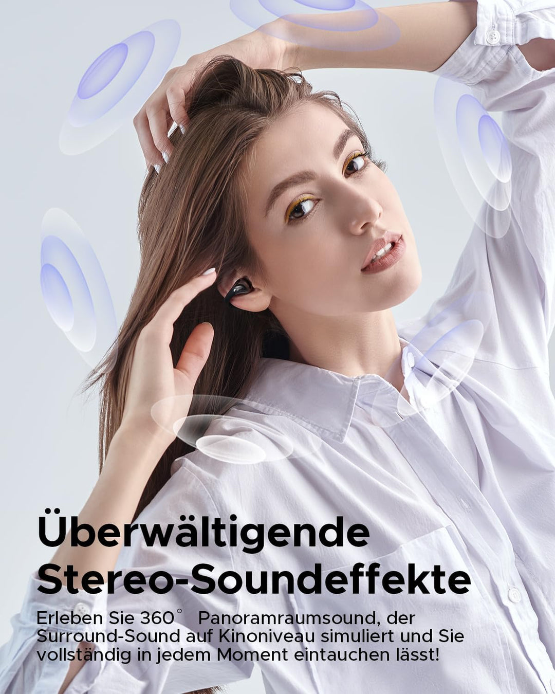 truefree B1 Open Ear Bluetooth Kopfhörer, Clip-On Kopfhörer Sport, Kabellose Bluetooth 5.4, Komfort-