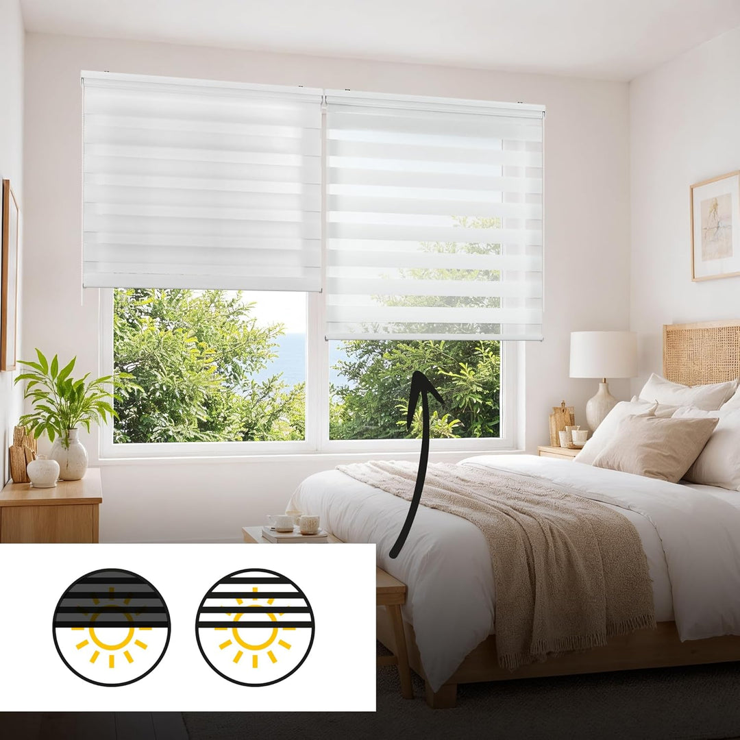 STORESDECO Doppelrollo, Duo Rollo für Fenster und Türen, Zebra Rollo Lichtdurchlässig und verdunkeln