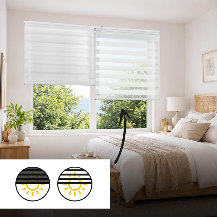 STORESDECO Doppelrollo, Duo Rollo für Fenster und Türen, Zebra Rollo Lichtdurchlässig und verdunkeln