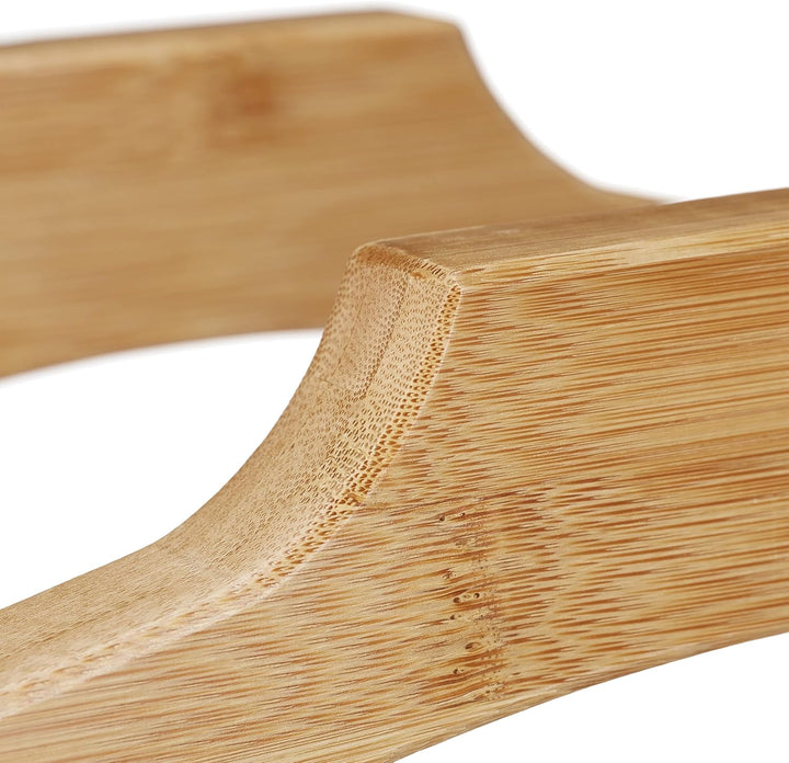 Relaxdays Herrendiener auf Rollen, Stummer Diener aus Bambus, Kleiderablage Schlafzimmer, HBT: 107 x