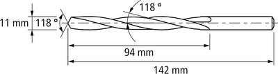 PFERD Spiralbohrer INOX, 5 Stück | Ø 11 mm, HSS-E Co5 N, DIN 338, 135° | 25203581 - für zähe und har