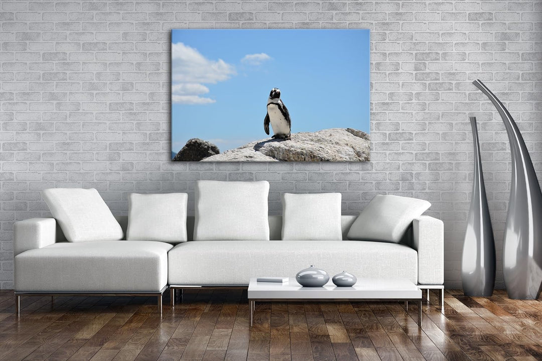 deyoli Zucker süsser Strand Pinguin Format: 100x70 als Leinwandbild, Motiv fertig gerahmt auf Echtho