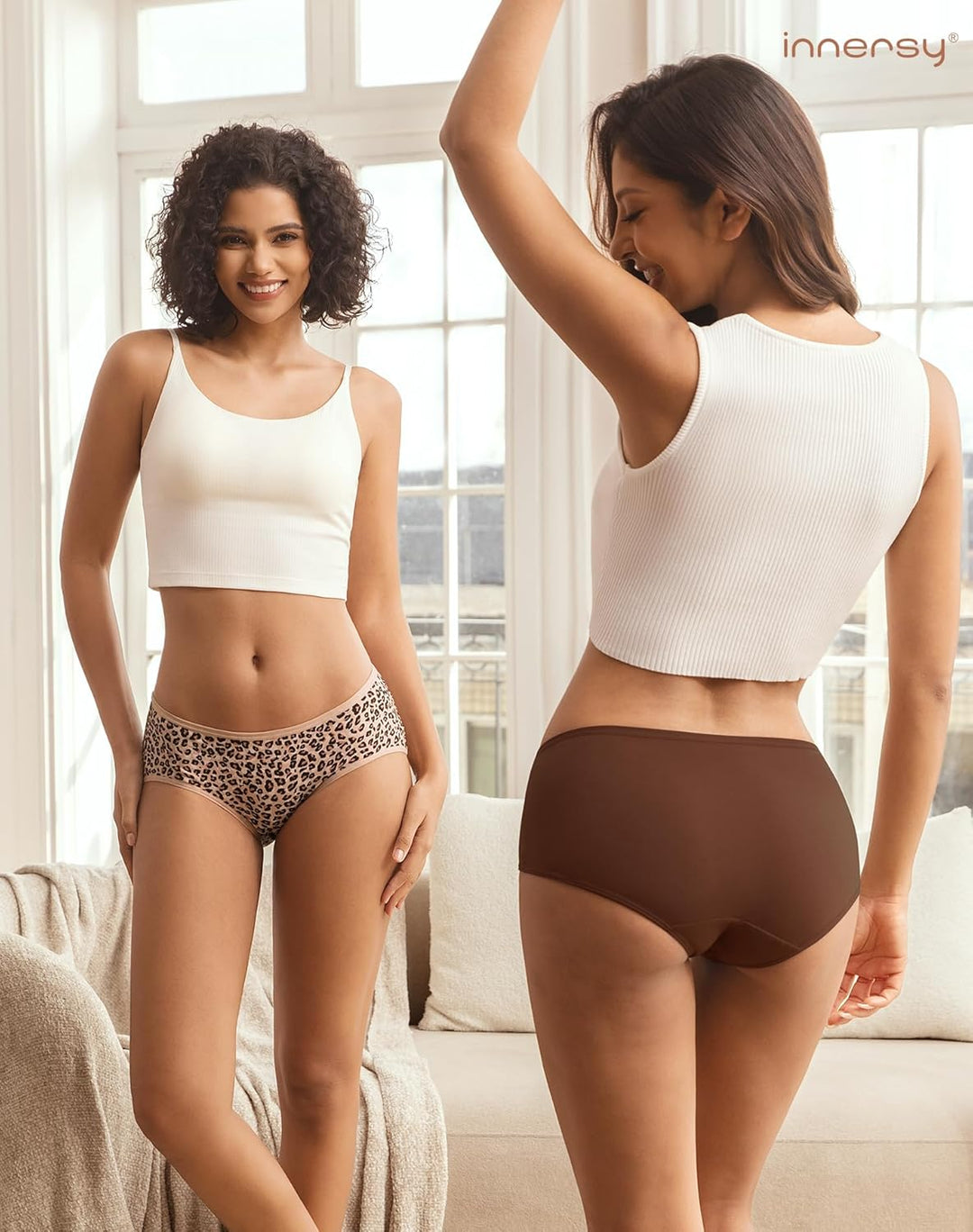 INNERSY Unterhosen Damen Baumwolle Atmungsaktive Hipster Unterwäsche Basic Bequem Panties 6er Pack,