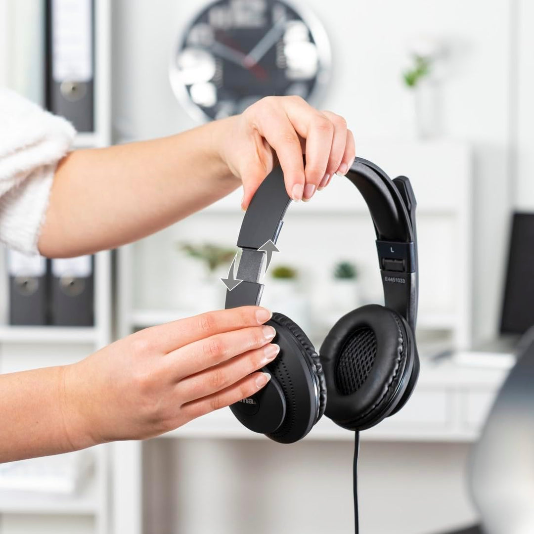 Hama HS-USB300 PC-Headset USB schnurgebunden, Stereo On Ear Schwarz, Universal (Packung mit 2) Schwa