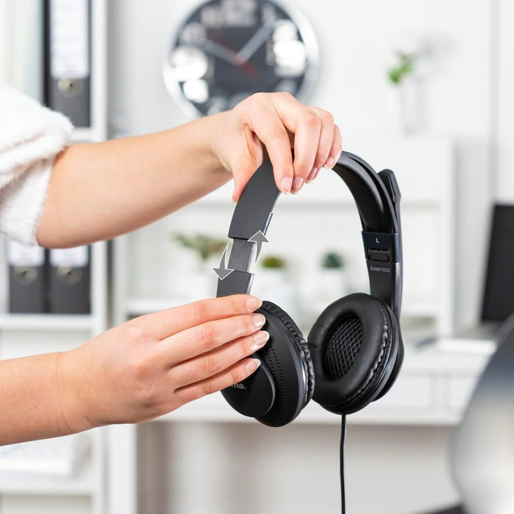 Hama HS-USB300 PC-Headset USB schnurgebunden, Stereo On Ear Schwarz, Universal (Packung mit 2) Schwa