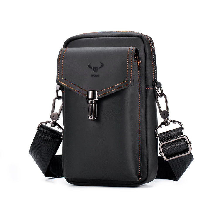 BAIGIO Handytasche Leder Vintage Gürteltasche Herren Hüfttasche Klein Schultertasche Umhängetasche R
