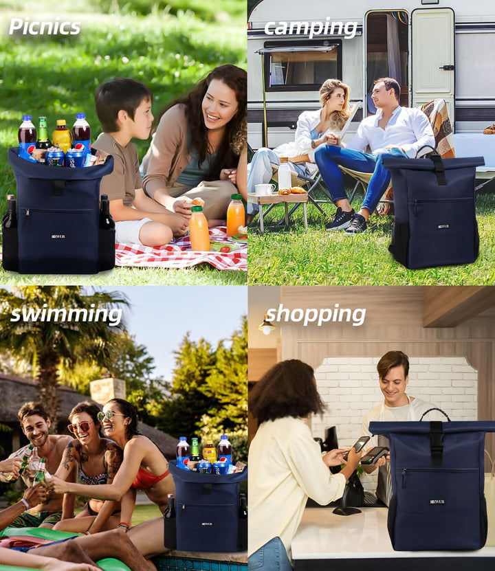 DEWUR 35L Thermo Rücksack Kühlrücksack Kühltasche Wasserdichter Picknickrücksack mit Flaschenöffner