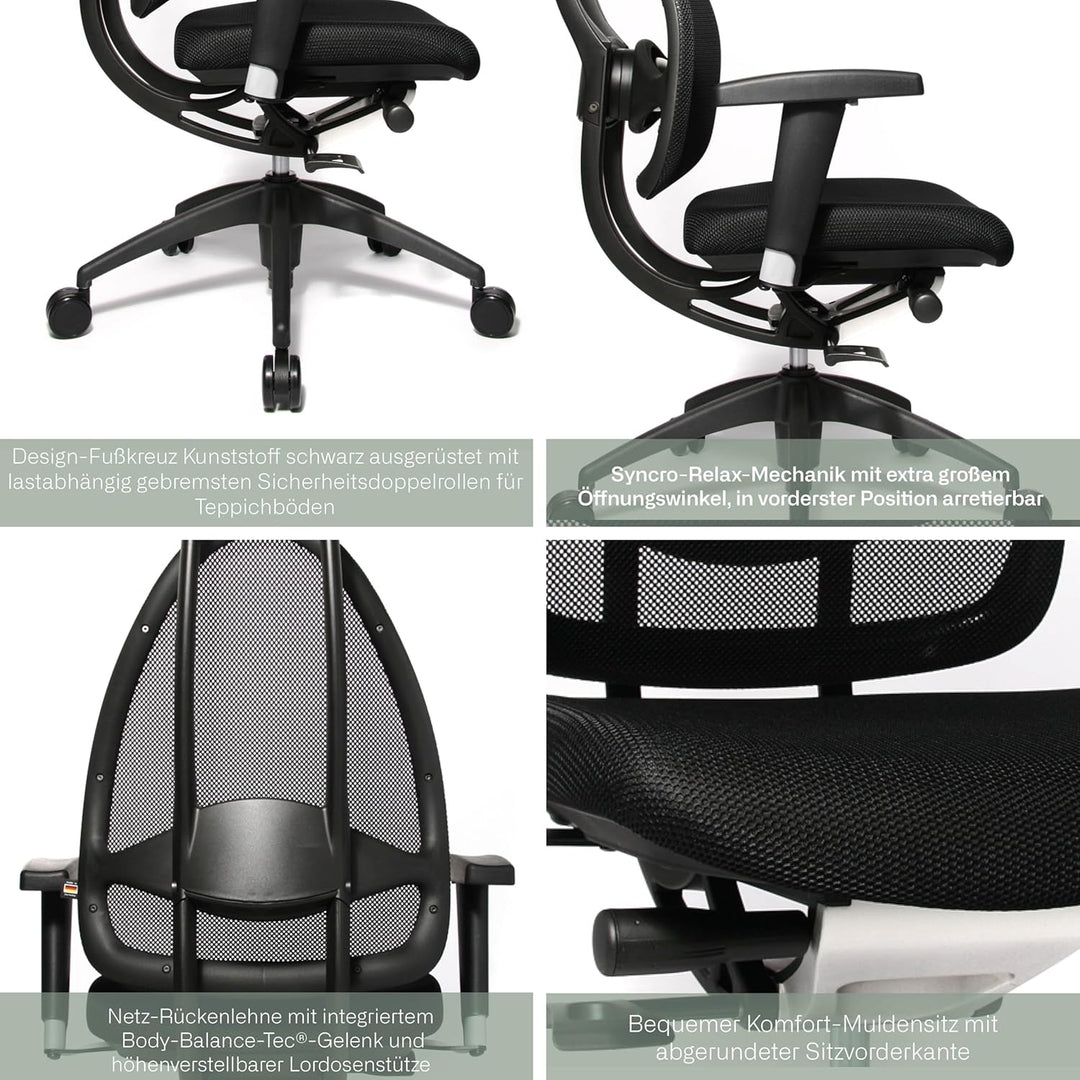 Topstar Open Art 2010 ergonomischer Bürostuhl, Schreibtischstuhl, inkl. höhenverstellbare Armlehnen,