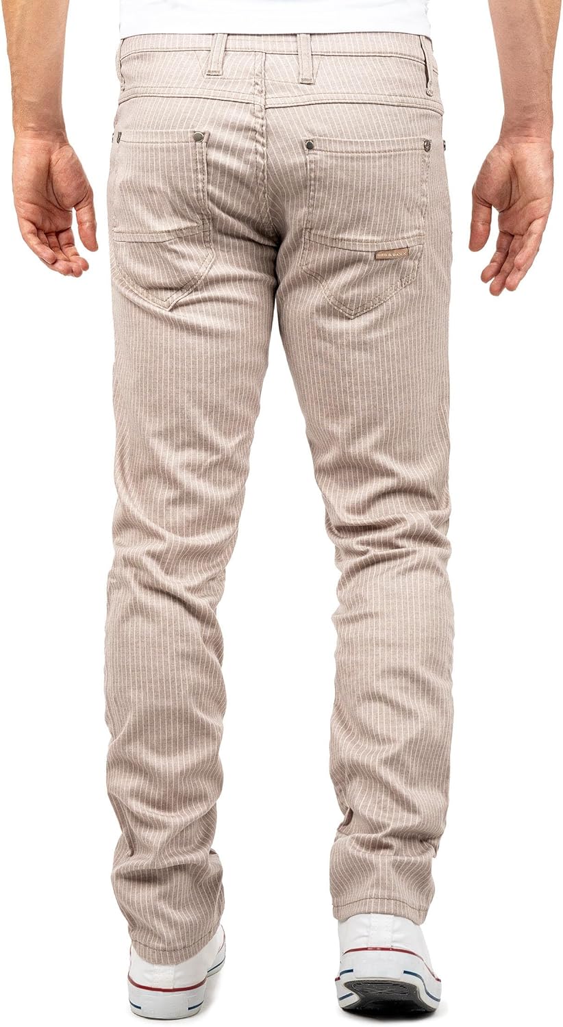 Cipo & Baxx Herren Slim Fit Hose Stoffhose im modernen Look 31W / 32L Beige - 02, 31W / 32L Beige -