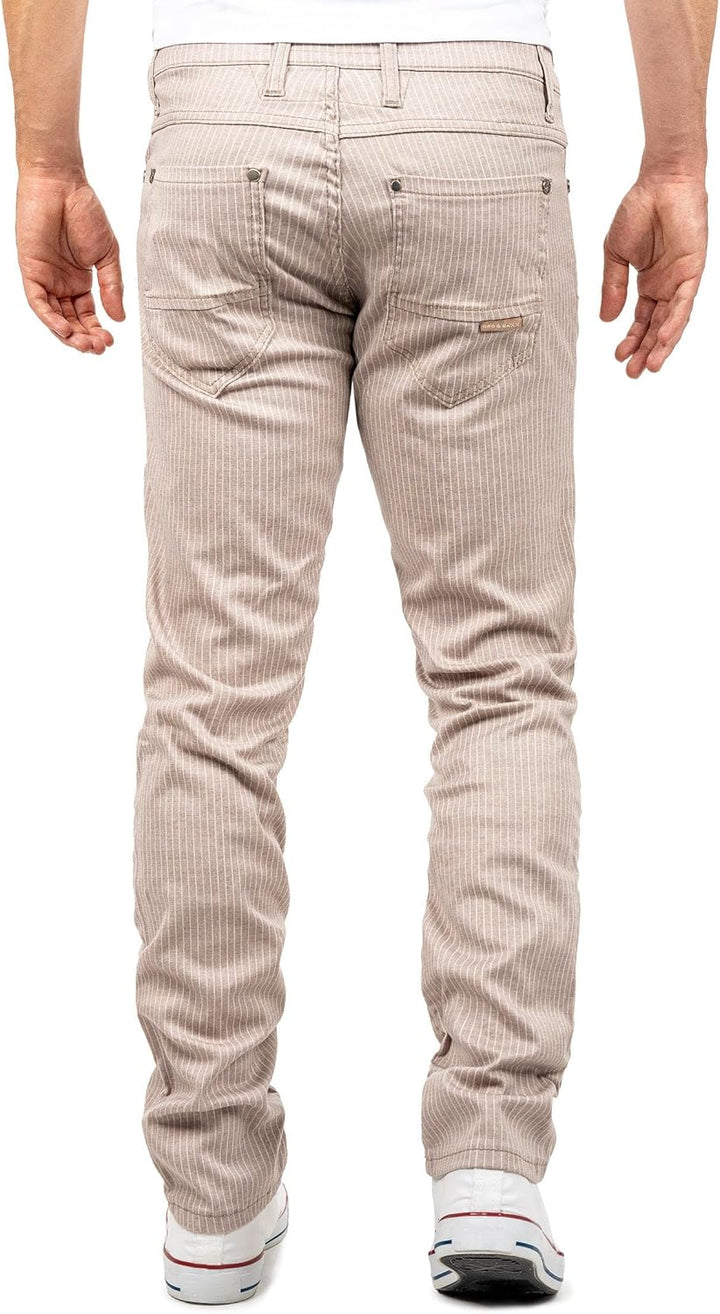 Cipo & Baxx Herren Slim Fit Hose Stoffhose im modernen Look 30W / 32L Beige - 02, 30W / 32L Beige -