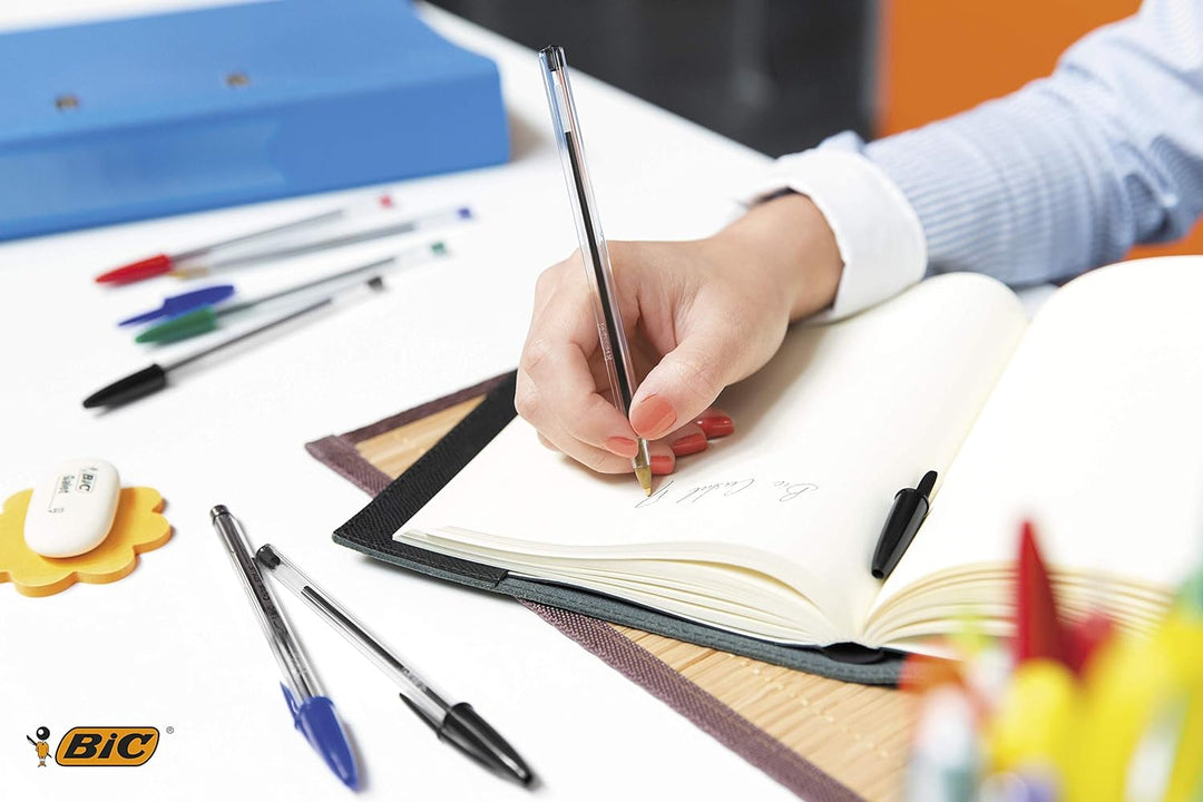 BIC Kugelschreiber Set Cristal Original, in Blau, Strichstärke 0,4 mm, 150er Pack, Ideal für das Bür