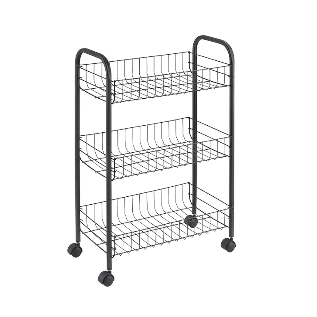 Lugano Lava Allzweckwagen 3 Etg. 41x23x63cm TouchTherm Schwarz, Schwarz