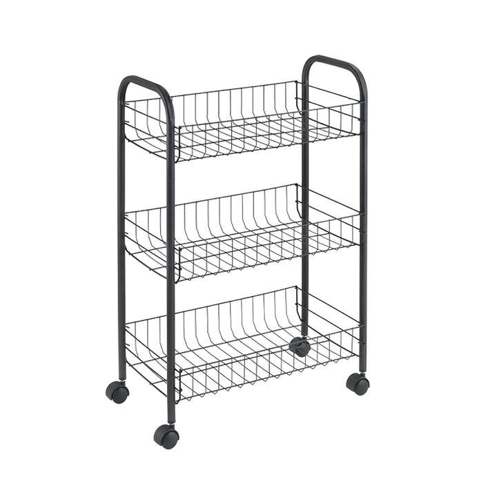 Lugano Lava Allzweckwagen 3 Etg. 41x23x63cm TouchTherm Schwarz, Schwarz