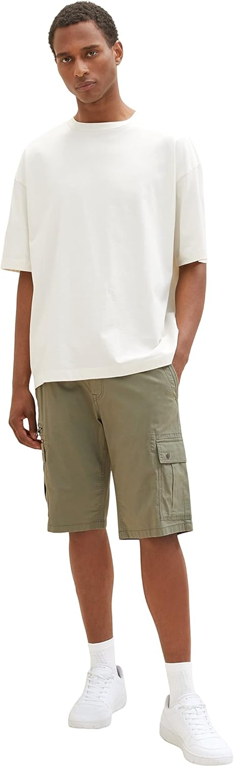 TOM TAILOR Herren Cargo Bermuda Shorts 34 10415 - Dusty Olive Green, 34 10415 - Dusty Olive Green