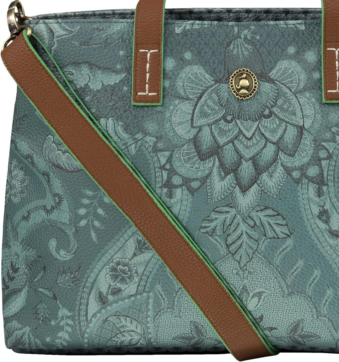 PIP STUDIO Damen Handtasche Damentasche Kunstleder Shopper Small Kyoto Festival Kyoto Festival Green