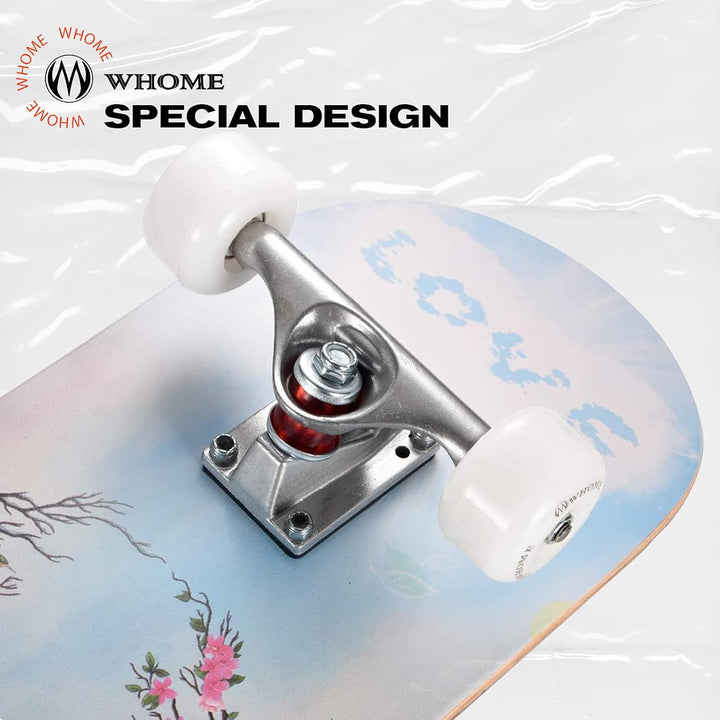 WHOME Pro Skateboards Komplett für Erwachsene/Kinder Mädchen/Jungen Anfänger/Profi - 31 x 8 Zoll Sta