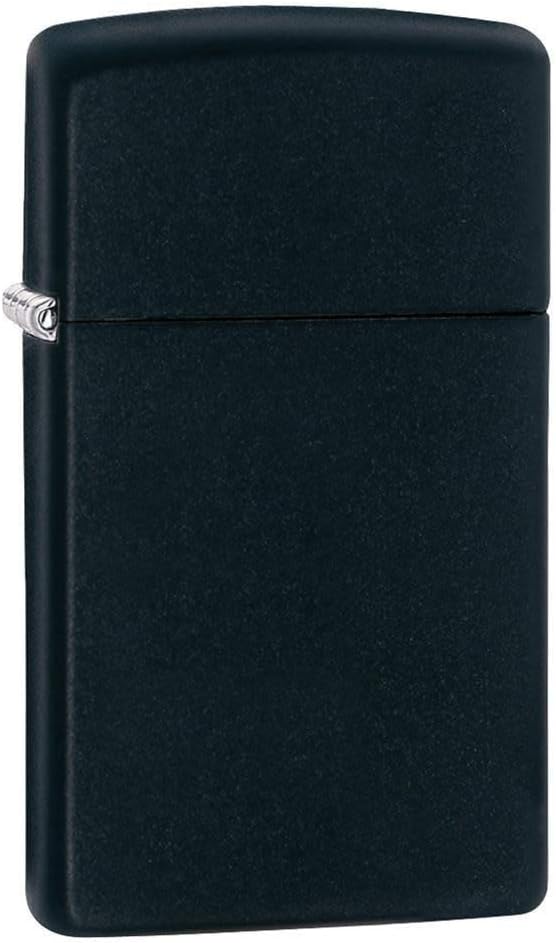 Zippo Feuerzeug PL 1618 Slim Black Matte Benzinfeuerzeug, Messing, Black Matte