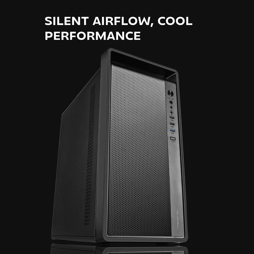 Tacens Fortis II, Mini-Tower PC MicroATX, Vollständige Mesh-Front für Hohen Luftdurchsatz, 1x Leiser