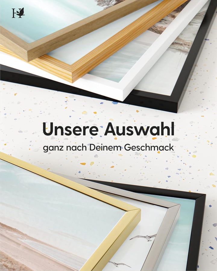 Heimlich® - Bilderrahmen - A2 42x59,4 cm, Eichenholz, Weiss - Mittlere Poster-Druckrahmen - Nur zur