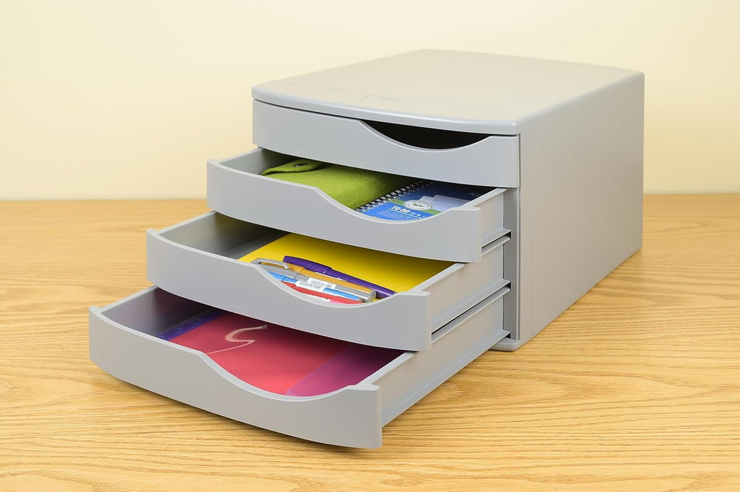 Jalema 2686374307 Schubladenbox Re-Solution, 4 geschlossene Schubladen, DIN A4/C4, Ordnung von Dokum
