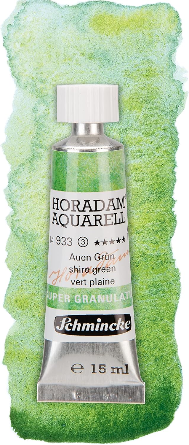 Schmincke – HORADAM® AQUARELL, Super Granulation Set Auen, 5 x 15 ml-Tuben, 74 867 097, Holzkasten,