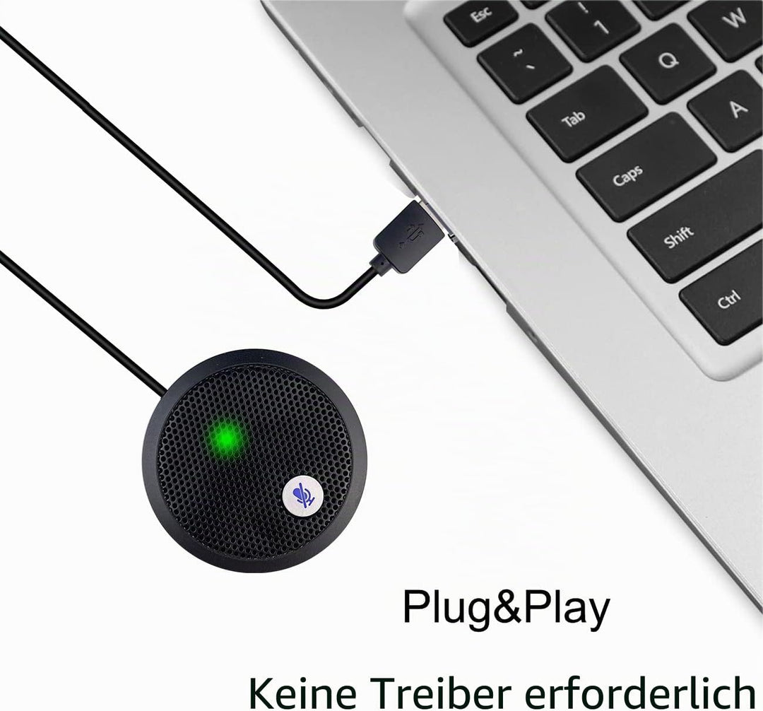 USB Mikrofon, Desktop PC Mikrofon, Stummschalttaste mit LED-Anzeige, Geräuschunterdrückung, Omnidire