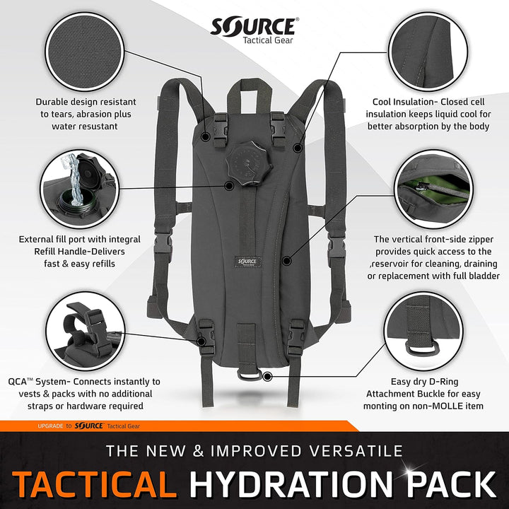 Source Tactical Trinksystem 2 Liter Schwarz, 2 Liter Schwarz