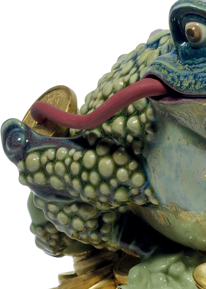 LLADRÓ Figur Glücksfrosch. Limitierte Auflage. Frosch. Porzellan.