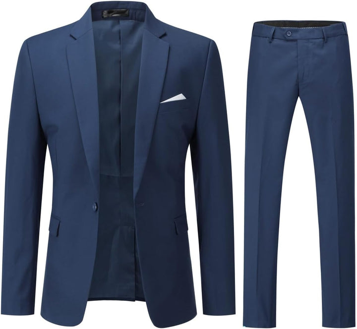 YOUTHUP Anzug Herren 2 Teilig Slim Fit Herrenanzug Business Hochzeit Modern Anzüge Sakko Anzughose 3