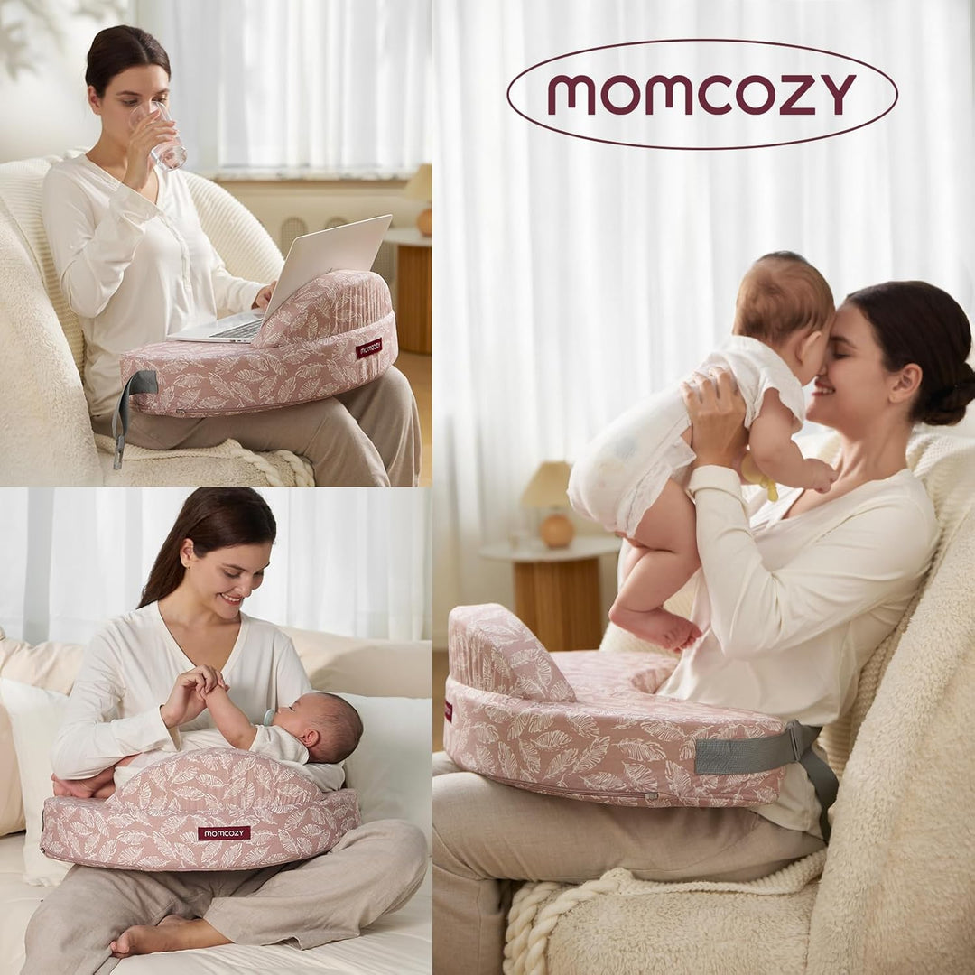 Momcozy Memory-Schaum Stillkissen mit Sicherheitsumrandung – Ergonomisches Still- und Lagerungskisse