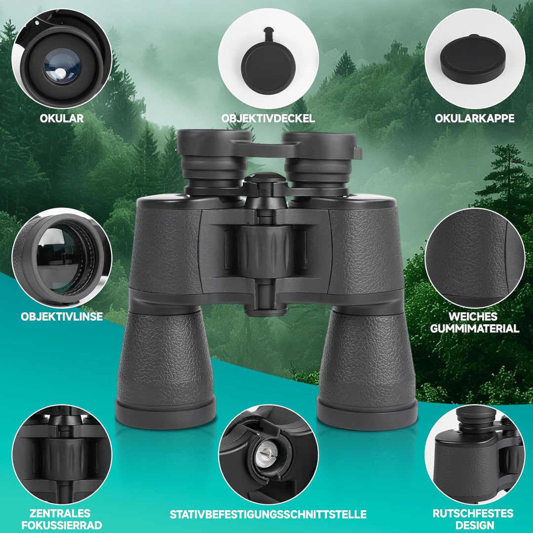 BOSTRON Kompaktes Fernglas 7x50 für Erwachsene, Stossfest HD Ferngläser mit PORRO-Prism,Profi Feldst