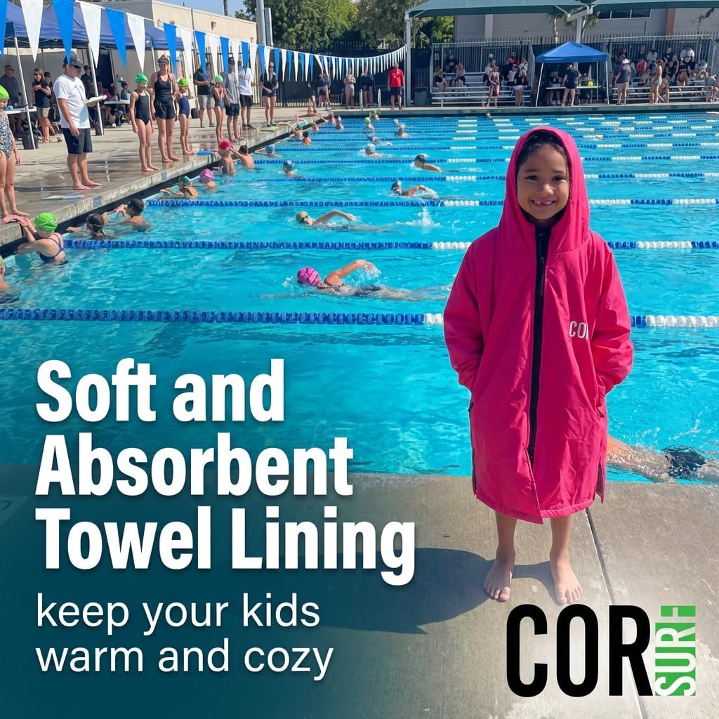 COR Surf Schwimm-Parka, schwere, warme Surfjacke für Herren, Damen, grosse Kinder, wasserabweisendes