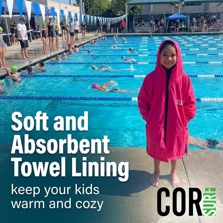 COR Surf Schwimm-Parka, schwere, warme Surfjacke für Herren, Damen, grosse Kinder, wasserabweisendes
